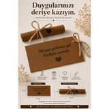 EVVELİ Kişiye Özel Deri Mesaj Kartı – Lazer Kazımalı Sevgiliye ve Eşe Özel Hediye Notu Cüzdanda taşınabilir