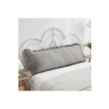 EVYA %100 Pamuklu Fırfırlı Uzun Yastık Kılıfı 50x135 Cm Gri Renk Antialerjik Hamile Yastığı Kılıfı