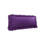 EVYA Cilt Dostu Yumuşak %100 Pamuklu Fırfırlı Uzun Yastık Kılıfı 50x135 Cm Mor Hamile Dekoratif Kılıf