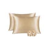 EVYA Ipek Saten 50x70 Cm Yastık Kılıfı 2 Adet Toka Kıvırcık Saçlar Bej 2 Adet