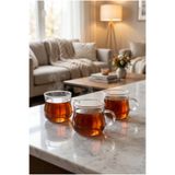 Evyeri 3'lü Borosilikat Cam Kupa Seti 160 ml – Şeffaf İnce Cam Kahve Fincanı – Çay, Türk Kahvesi, Espresso, Bitki Çayı ve Sunum Bardağı EVY-03014K