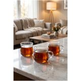Evyeri 3'lü Borosilikat Cam Kupa Seti 160 ml – Şeffaf İnce Cam Kahve Fincanı – Çay, Türk Kahvesi, Espresso, Bitki Çayı ve Sunum Bardağı
