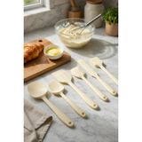 Evyeri 6'lı Beyaz Silikon Spatula Seti | Isıya Dayanıklı Silikon Mutfak Gereçleri | Hamur Kazıyıcı, Pasta Spatulası ve Silikon Fırça | Yapışmaz Tencere Tava Uyumlu