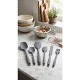 Evyeri 6'lı Gri Silikon Spatula Seti | Isıya Dayanıklı Pasta Kek Hamur Kazıyıcı ve Silikon Fırça Seti | Yapışmaz Tencere Tava Uyumlu Mutfak Gereçleri