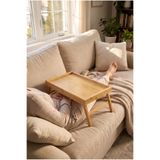 Evyeri Bambu Ayaklı Keyif Sehpası 40x30x19 cm – Katlanabilir Kahvaltı Sehpası, Yatak Sehpası, Laptop Masası, Sunum Tepsisi, Dekoratif Servis Sehpası EVY-01010