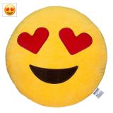 Evz 32 cm Emoji Smiley surat ifadeleri Sarı yuvarlak yastık yumuşak doldurulmuş pelüş yastık