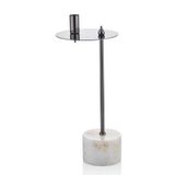 Evza Mermer Disk Asimetrik Mumluk Beyaz Antrasit 9 * 15 * 36 Cm
