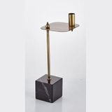 Evza Mermer Kare Asimetrik Mumluk Siyah Bronz 12,5 * 12,5 * 31 Cm