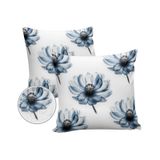 EwdeWwo Çiçekli Dış Mekan Su Geçirmez Kırlent Kılıfları 60 x 60 cm 2'li Set, Modern Sanat Mavi Çiçek Yastık Kılıfları Veranda Mobilya Kanepe Sundurma Bahçe için Dekoratif Kare Yastık Kılıfları
