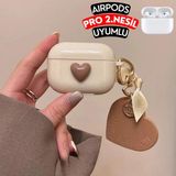 Ewec Airpods Pro 2. Nesil Uyumlu Kalpli Koruyucu Kılıf, Darbeye Dayanıklı Kopçalı Silikon Kılıf - Kahverengi