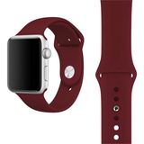 Ewec Apple Watch 1 2 3 4 5 6 7 8 9 Se 38-40-41 mm Uyumlu Premium Spor Yumuşak Silikon Saat Kordon Kayış - Bordo