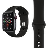 Ewec Apple Watch 1 2 3 4 5 6 7 8 9 Se 38-40-41 mm Uyumlu Premium Spor Yumuşak Silikon Saat Kordon Kayış - Siyah