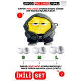 EWEC Pro 2.Nesil Uyumlu Hoodie Sünger Bob Kılıf ve Anc Delikli Yedek Silikon Kulaklık Uçları (S,M,L)