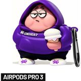 Ewec Pro 3. Nesil Uyumlu Hoodie Patrik Yıldız Figürlü Koruyucu Silikon Kulaklık Kılıfı - Mor