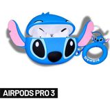 Ewec Pro 3. Nesil Uyumlu Stitch Figürlü Koruyucu Silikon Kulaklık Kılıfı - Mavi