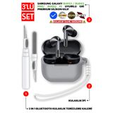 EWEC Samsung Galaxy Buds3, Buds3 Pro, Buds3 FE Uyumlu Silikon Kılıf, Kulaklık İpi, Temizleme Kalemi Seti