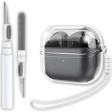 EWEC Samsung Galaxy Buds3 / Galaxy Buds3 Pro ve Galaxy Buds3 FE Uyumlu Şeffaf Premium Kulaklık Kılıfı, Silikon Kulaklık İpi ve 3'ü 1 Arada Bluetooth Kulaklık Temizleme Kalemi Seti (Şeffaf)