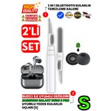 EWEC Samsung Galaxy Buds3 Pro Uyumlu Yedek Silikon Kulaklık Ucu ve 3 in 1 Temizleme Kalemi Seti