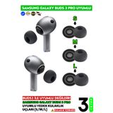 EWEC Samsung Galaxy Buds3 Pro ve Buds4 Pro Uyumlu Üç Boyut Premium Yedek Silikon Kulaklık Uçları (S, M, L)