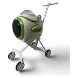 Ewox Astronot Model Fanlı Evcil Hayvan Taşıma Arabası P50-B - Beyaz Yeşil