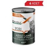 Ewox Kuzulu Parça Etli 6x400 gr Yetişkin Kedi Konservesi