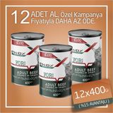 Ewox Tahılsız Biftekli Parça Etli 12x400 gr Yetişkin Kedi Konservesi
