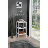 EWs 3 Katlı Beyaz Raf Kitaplık & Banyo Düzenleyicisi 73,5 cm