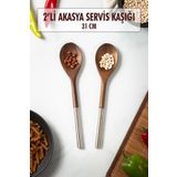 EWS Akasya 2 Li Servis Kaşığı & Sunum Kaşığı & Salata Servis Seti &