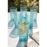 EWs Akrilik Allegra Aquamarin 6'lı Uzun Bardak & Su Meşrubat Bardağı 750 ml ( Büyük Boy & Cam Değildir )