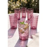 EWs Akrilik Allegra Mürdüm 6'lı Kısa Bardak & Su Meşrubat Kahve Yanı Bardağı 400 ml ( Cam Değildir )