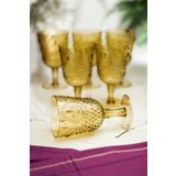 EWs Akrilik Amber 6'lı Kadeh & Su Meşrubat Kahve Yanı Bardağı 450 ml ( Cam Değildir )