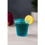 EWs Akrilik Aquamarin 6'lı Kısa Bardak & Su Meşrubat Kahve Yanı Bardağı 300 ml ( Cam Değildir )