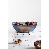 EWS Akrilik Barok Lacivert Büyük Oval Meyve & Salata Kasesi & Karıştırma Kabı / 3,3 Lt (Cam Değildir)