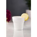 EWs Akrilik Beyaz Tekli Kısa Bardak & Su Meşrubat Kahve Yanı Bardağı 300 ml ( Cam Değildir )