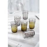 EWS Akrilik Füme 6'lı Kısa Bardak & Su Meşrubat Kahve Yanı Bardağı 400 ml ( Cam Değildir )