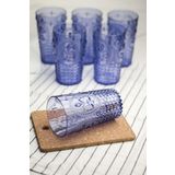 EWS Akrilik Mavi 6'lı Uzun Bardak & Su Meşrubat Bardağı 750 ml ( Büyük Boy & Cam Değildir )