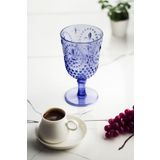 ews Akrilik Mavi Tekli Kadeh & Su Meşrubat Kahve Yanı Bardağı 450 ml (Cam Değildir)