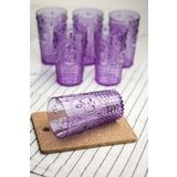 EWS Akrilik Mor 6'lı Uzun Bardak & Su Meşrubat Bardağı 750 ml ( Büyük Boy & Cam Değildir )