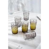 EW's Kitchenware Akrilik Füme 6 Parçalı Kısa Bardak Seti 400 ml Kulpsuz Antrasit Renkli
