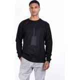 Ex-Pent Erkek Uzun Kollu Baskılı, Poplin Garni Kumaşlı, Etek Ribana Detaylı Pamuklu Regular Fit T-Shirt - Siyah
