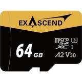 Exascend Catalyst UHS-I/V30/U3/Class 10 64 GB MicroSD kart, adaptörlü