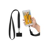 excarpin Tüm Telefon Modellerine Uyumlu Siyah Telefon Ve Personel Kart Tutucu Boyun Askı Ipi