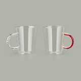Excellent Houseware 350 ml Asorti Renkli Kulplu Cam Kupa