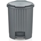 Exclusive Serisi Bas Aç ve Pedallı 12 Litre Çöp Kovası - 00-Siyah - Beyaz - Option-1