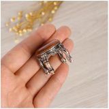 Exe Minyatür mobilya ahşap yuvarlak Ahşap Metal Bebek evi çocuk oyuncakları Bej