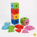 Exectus Dev Parçalı Eğitici Puzzle 24 Parça Geçmeli Inşa Blok Seti 3+ Yaş Kreş Uyumlu - Çok Renkli