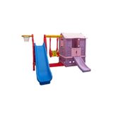 EXECTUS Oyun Evi Kaydırak Salıncak Büyük Set - Anaokulu - Kreş - Çocuk Oyun Parkı - Çocuk Salıncak - Mor
