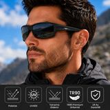 Exeline 160-COL Spor Seri Polarize Erkek Güneş GÖZLÜĞÜ-POLARIZE-UV400-YANSIMA Giderici 64-Ekartman - Siyah