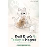 Exelox Tüy Doldurulabilen Kedi Bıyığı Toplayıcı Vazolu Buzdolabı Süsü Bıyık Biriktirme Magnet