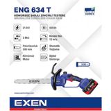 Exen 634 T-21V 4AH 300 mm Kömürsüz Şarjlı Zincirli Testere